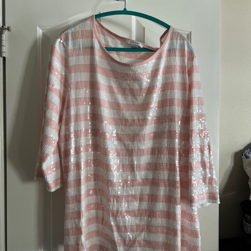 Joan vass striped sequin top